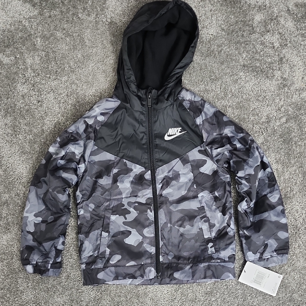 Nike Black and Gray Camo Jacket